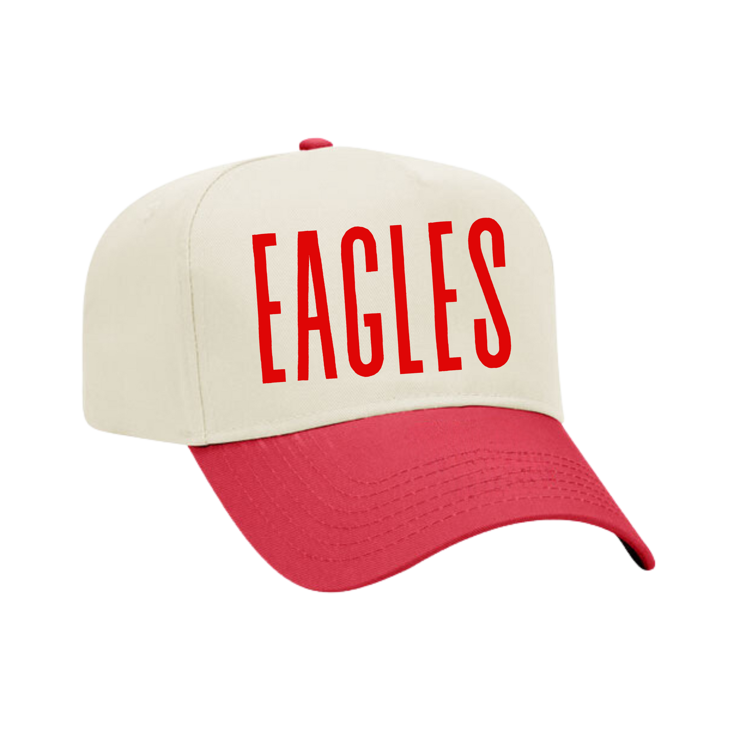 Straight Up Eagles Embroidered Red/Tan Canvas