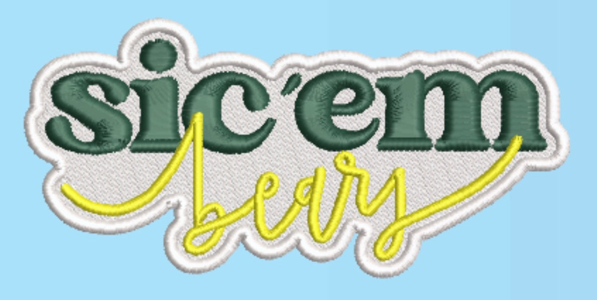 Cursive Sic Em Bears