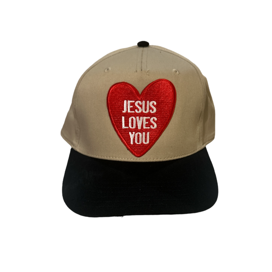 Tan + Black Jesus Loves Snapback