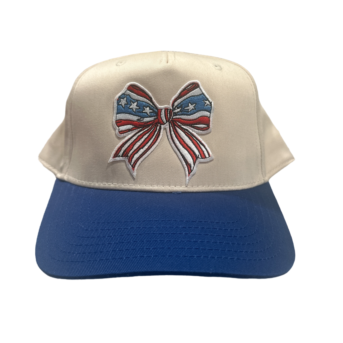 Blue + Tan Flag Bow Snapback