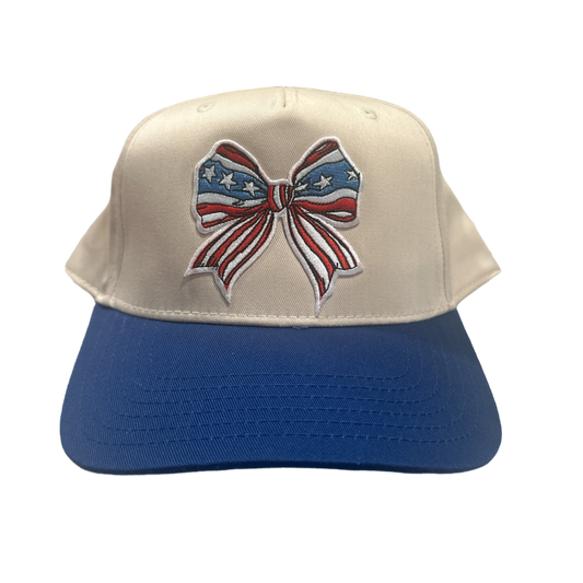 Blue + Tan Flag Bow Snapback