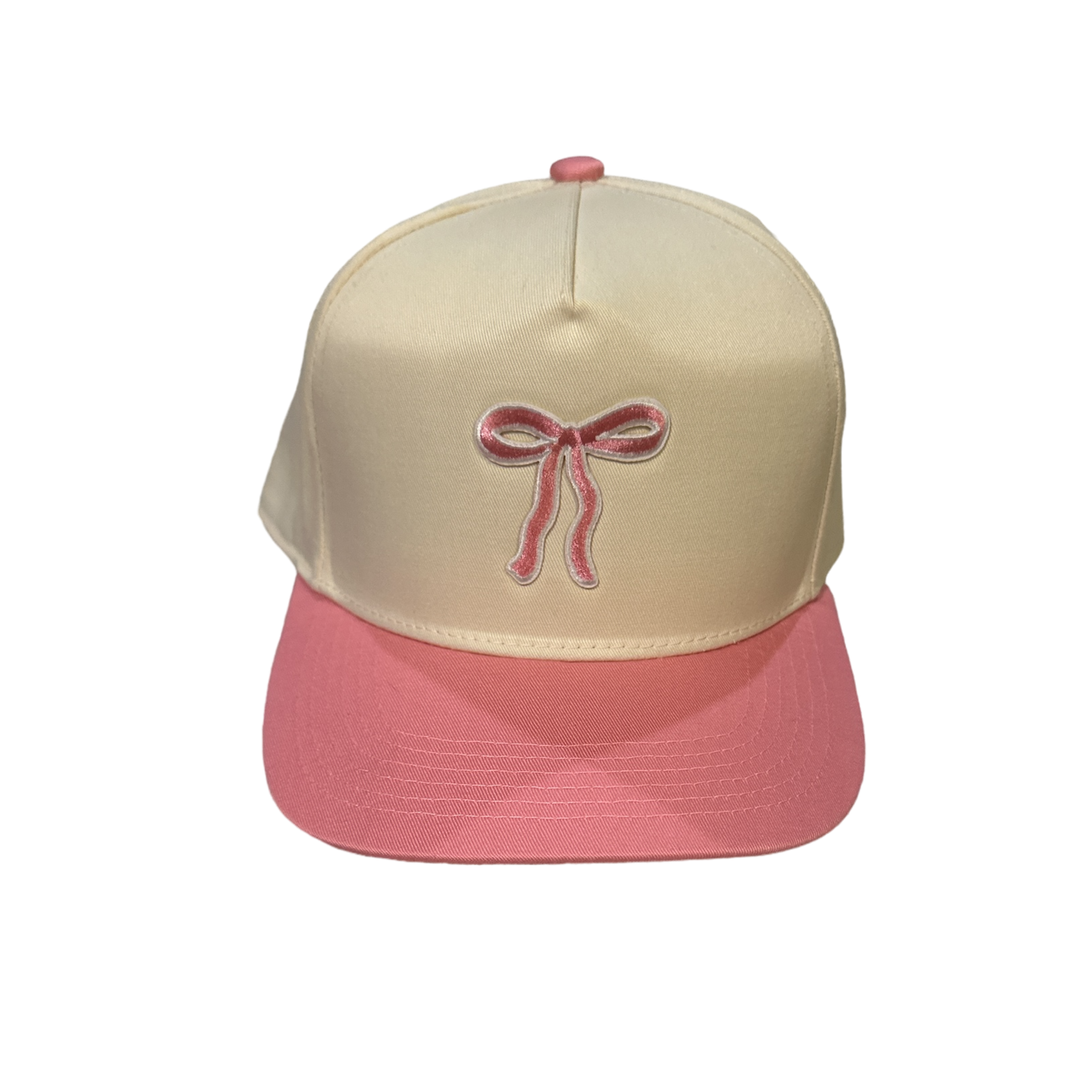 Tan + Pink Bow Snapback